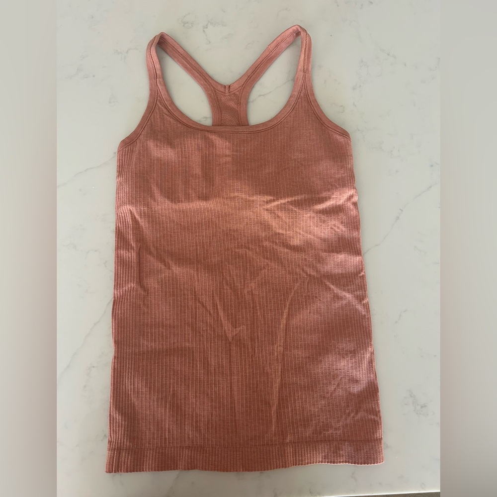 Lululemon Athletica Pink Ribbed Tank Top